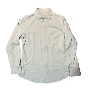 MIZZEN & MAIN MENS TRIM FIT BUTTON DOWN SHIRT GREEN CHECK SIZE MEDIUM